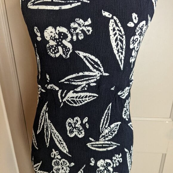 Vintage JPR Naturals Crepe Dress Leaf Floral Sleeveless Long Boho 90's - Picture 2 of 7